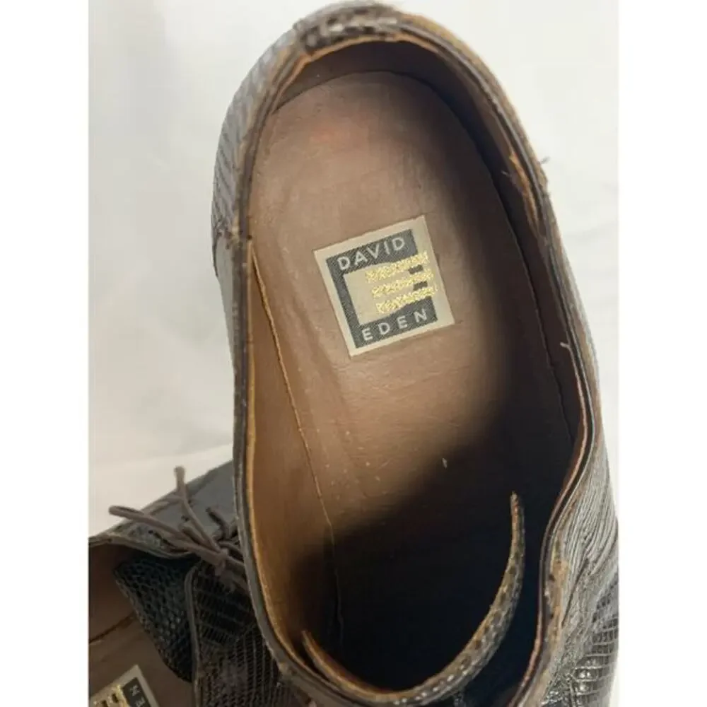 David Eden Alligator Leather Hand‎ Made Brown Oxford Dress Shoe Men’s Size 12